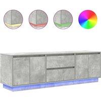 Berkfield Home TV Cabinet with LED Lights Concrete Grey 160.5x41x50 cm
