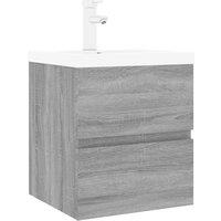 Berkfield Home Sink Cabinet with Built-in Basin Grey Sonoma Engineered Wood