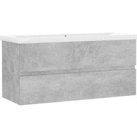 Berkfield Home Sink Cabinet with Built-in Basin Concrete Grey Engineered Wood