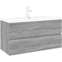 Berkfield Home Sink Cabinet with Built-in Basin Grey Sonoma Engineered Wood