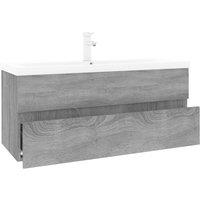 Berkfield Home Sink Cabinet with Built-in Basin Grey Sonoma Engineered Wood