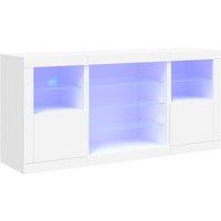 Berkfield Home Sideboard with LED Lights White 142.5x37x67 cm