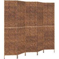 Berkfield Home Room Divider 5-Panel Brown 205x180 cm Water Hyacinth