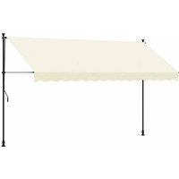 Berkfield Home Retractable Awning Cream 350x150 cm Fabric & Steel