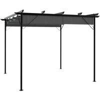 Berkfield Home Pergola with Retractable Roof Anthracite 3x3 m Steel 180 g/m in Black