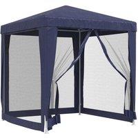 Berkfield Home Party Tent with 4 Mesh Sidewalls Blue 2x2 m HDPE