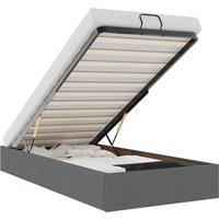 Berkfield Home Ottoman Bed Frame without Mattress Dark Grey Single Fabric