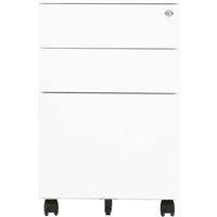 Berkfield Home Mobile File Cabinet White 39x45x60 cm Steel | Size: 39 x 45 x 60 cm