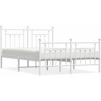 Berkfield Home Metal Bed Frame with Headboard & Footboard White 140x200 cm