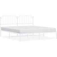 Berkfield Home Metal Bed Frame with Headboard White 183x213 cm