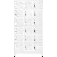 Berkfield Home Locker Cabinet with 18 Compartments Metal 90x40x180 cm in White | Size: 90 x 40 x 180 cm