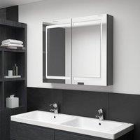 Berkfield Home LED Bathroom Mirror Cabinet Grey 80x12x68 cm | Size: 80 x 12 x 68 cm