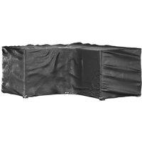 Berkfield Home L-Shaped Garden Furniture Covers 2 pcs 12 Eyelets 185x185x90 cm in Black | Size: 185 x 185 x 90 cm