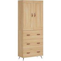 Berkfield Home Highboard Sonoma Oak 69.5x34x180 cm Engineered Wood in Brown