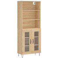 Berkfield Home Highboard Sonoma Oak 69.5x34x180 cm Engineered Wood in Light Beige