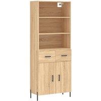 Berkfield Home Highboard Sonoma Oak 69.5x34x180 cm Engineered Wood in Light Tan