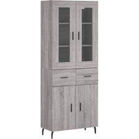 Berkfield Home Highboard Grey Sonoma 69.5x34x180 cm Engineered Wood