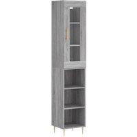 Berkfield Home Highboard Grey Sonoma 34.5x34x180 cm Engineered Wood
