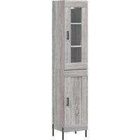 Berkfield Home Highboard Grey Sonoma 34.5x34x180 cm Engineered Wood
