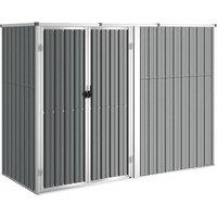 Berkfield Home Garden Tool Shed Grey 225x89x161 cm Galvanised Steel | Size: 225 x 89 x 161 cm