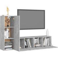 Berkfield Home Practical 3 Piece TV Cabinet Set Concrete Grey Engineered Wood