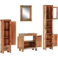 Berkfield Home Spacious 4 Piece Bathroom Furniture Set Solid Wood Reclaimed