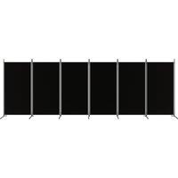Berkfield Home Durable 6-Panel Room Divider Black 520x180 cm Fabric