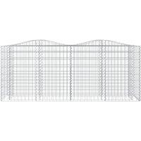 Berkfield Home Durable Arched Gabion Raised Bed 200x50x100 cm Galvanised Iron in Silver | Size: 200 x 50 x 100 cm