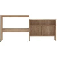 Berkfield Home Decorative Bar Table with 2 Table Tops Oak 130x40x120 cm in Light Tan | Size: 130 x 40 x 120 cm