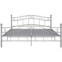 Berkfield Home Comfortable Bed Frame Grey Metal 140x200 cm