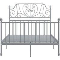 Berkfield Home Comfortable Bed Frame Grey Metal 120x200 cm | Size: Small Double