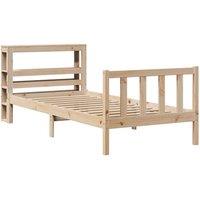Berkfield Home Beautiful Bed Frame without Mattress 90x200 cm Solid Wood Pine in Natural