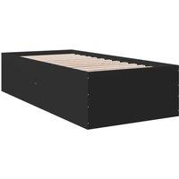 Berkfield Home Modern Bed Frame without Mattress Black 75x190 cm Small Single