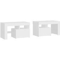Berkfield Home Elegant Bedside Cabinets 2 pcs with LED Lights White 70x36.5x40 cm