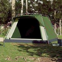 Berkfield Home Modern Camping Tent Cabin 4-Person Green Quick Release