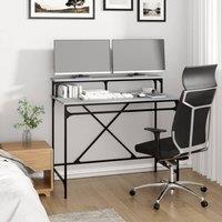 Berkfield Home Charming Desk Grey Sonoma 100x50x90 cm Engineered Wood & Iron | Size: 100 x 50 x 90 cm