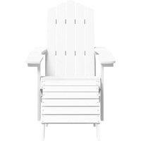 Berkfield Home Soft Garden Adirondack Chair with Footstool HDPE White