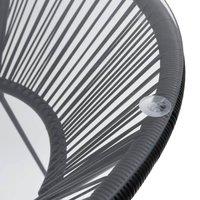 Berkfield Home Table Garden Dining Table Black 70x74 cm Rattan & Glass | Size: 70x74 cm