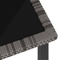 Berkfield Home Durable Garden Dining Table Grey 70x70x73 cm Poly Rattan | Size: 70 x 70 x 73 cm