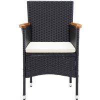 Berkfield Home Comfortable Garden Dining Chairs 4 pcs Poly Rattan Black