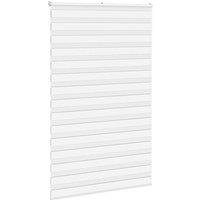 Berkfield Home Elegant Zebra Blind White 140x230 cm Fabric Width 135.9 cm Polyester