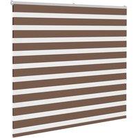 Berkfield Home Elegant Zebra Blind Brown 165x150 cm Fabric Width 160.9 cm Polyester