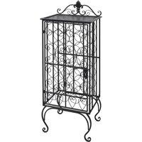 Berkfield Home Elegant Wine Rack for 28 Bottles Metal in Black