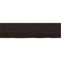 Berkfield Home Beautiful Wall Shelf Dark Grey 200x50x(2-6) cm Treated Solid Wood Oak