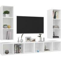 Berkfield Home Practical Wall-mounted TV Cabinets 4 pcs White Engineered Wood