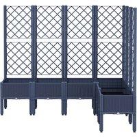 Berkfield Home Garden Planter with Trellis Blue Grey 160x120x142 cm PP in Charcoal | Size: 160 x 120 x 142 cm
