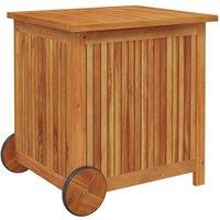Berkfield Home Garden Storage Box with Wheels 60x50x58 cm Solid Wood Acacia in Brown | Size: 60 x 50 x 58 cm