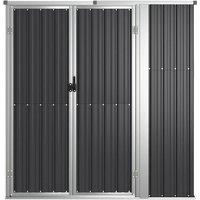 Berkfield Home Garden Tool Shed Anthracite 161x89x161 cm Galvanised Steel in Dark Grey | Size: 161 x 89 x 161 cm