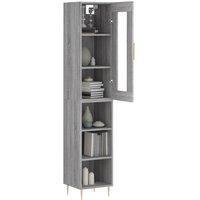 Berkfield Home Highboard Grey Sonoma 34.5x34x180 cm Engineered Wood
