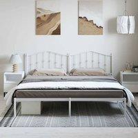 Berkfield Home Metal Bed Frame with Headboard White 183x213 cm